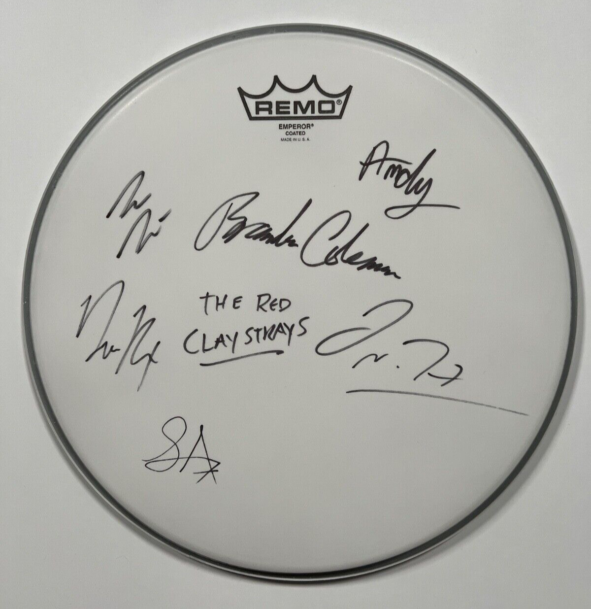 The Red Clay Strays ACOA Fully Signed Autograph Drum Head