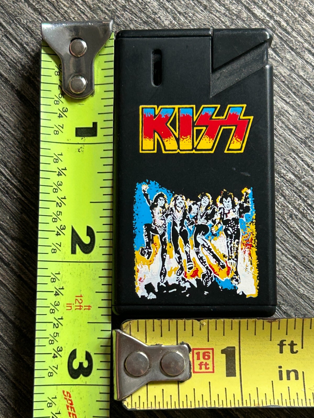 KISS Lighter Push Button Destroyer Used Empty Refillable 1980’s Vintage Kiss