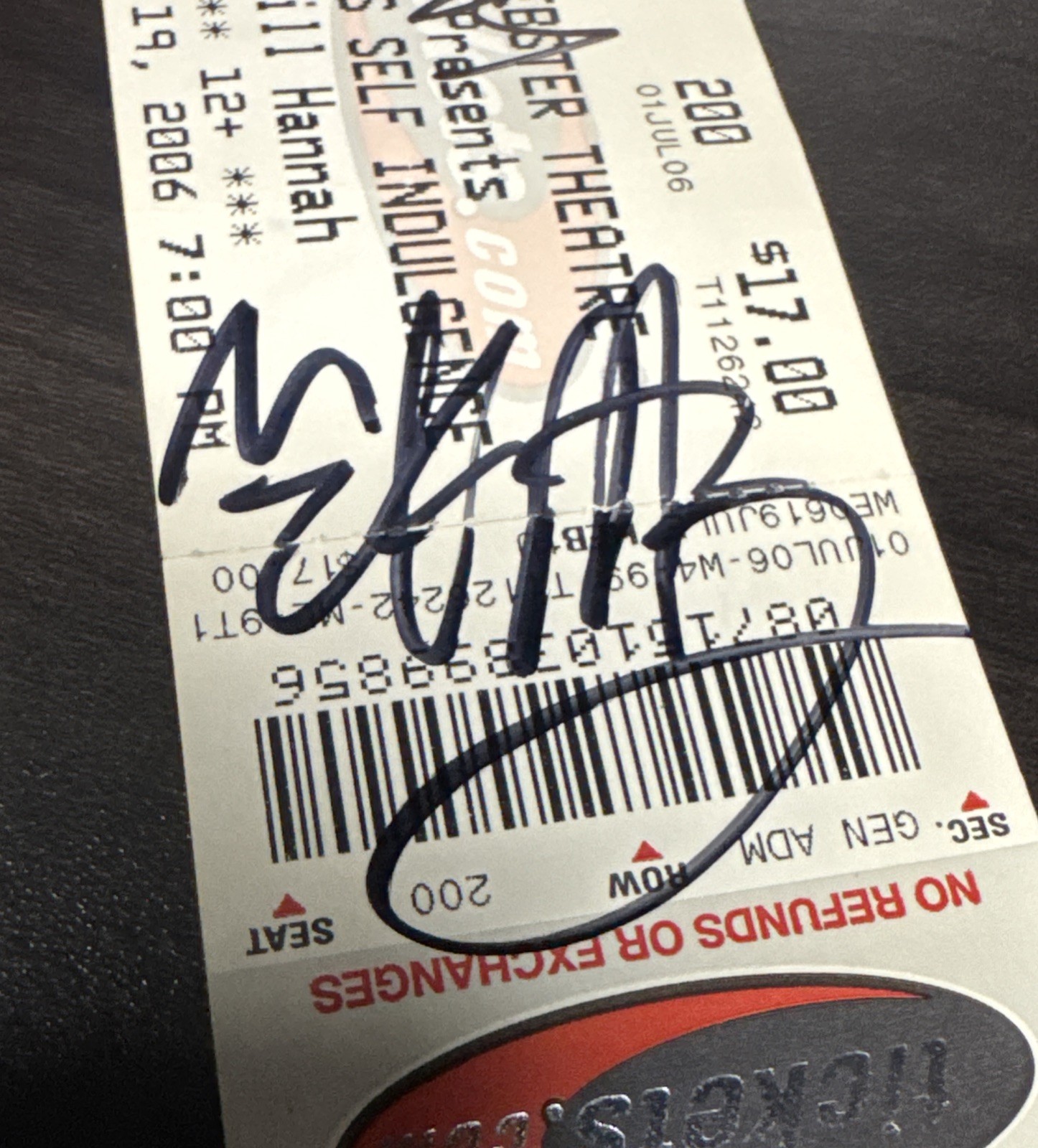 Mindless Self Indulgence Signed Ticket Stub Punk Rock Autographed By Band 2006