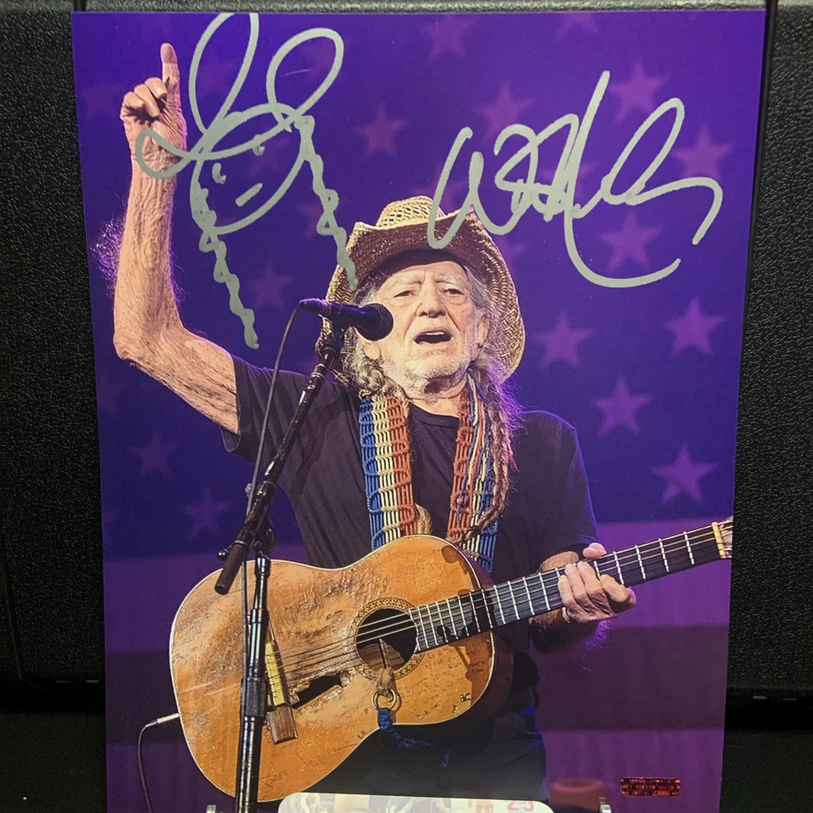 WILLIE NELSON Signed 8×10 Autograph With COA Hologram With Self Portrait Unique