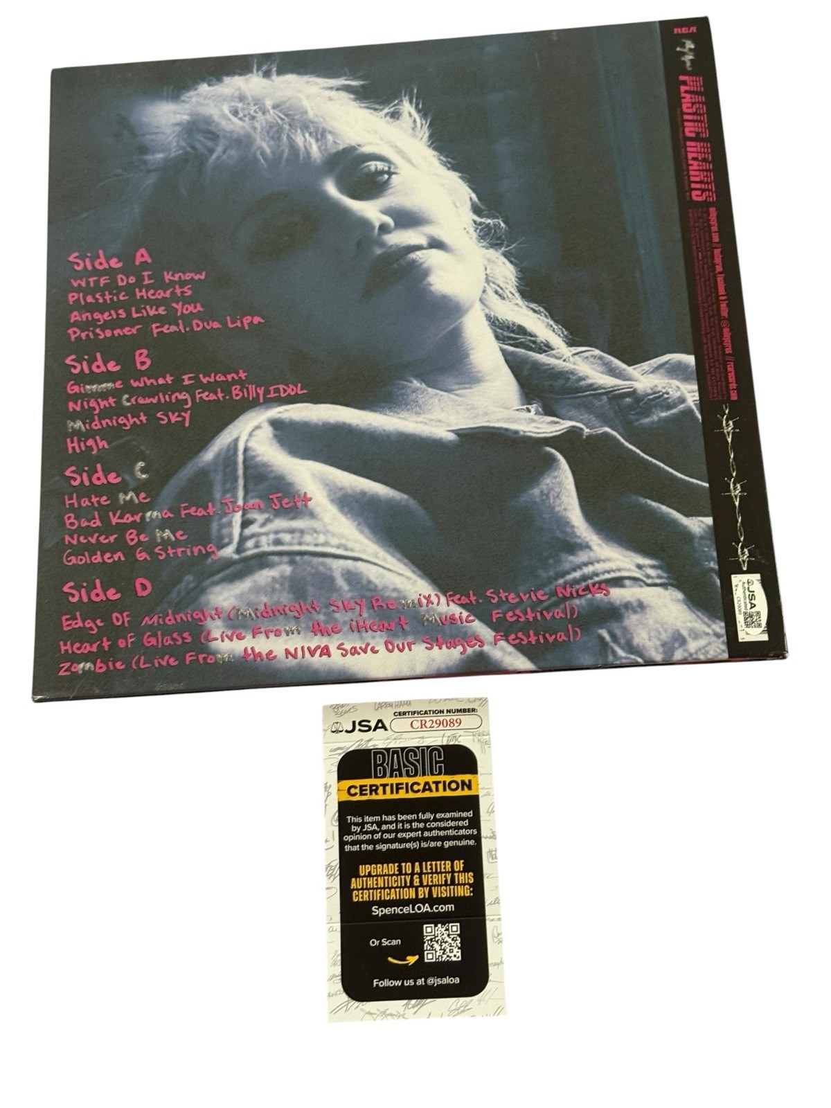 MILEY CYRUS SIGNED PLASTIC HEARTS VINYL LP HANNAH MONTANA JSA COA AUTOGRAPH SEXY