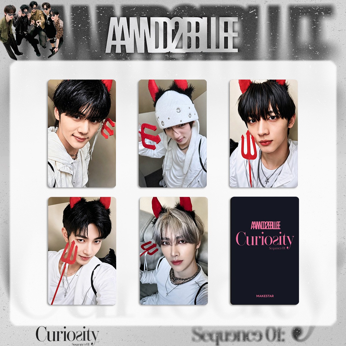 5Pcs AND2BLE Sequence Curiosity Zhang Hao Ricky Han Yujin Collect Photocards