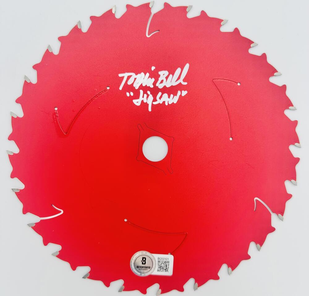 TOBIN BELL SIGNED 7″ CIRCULAR SAW BLADE BILLY JIGSAW HORROR AUTOGRAPH BAS K101
