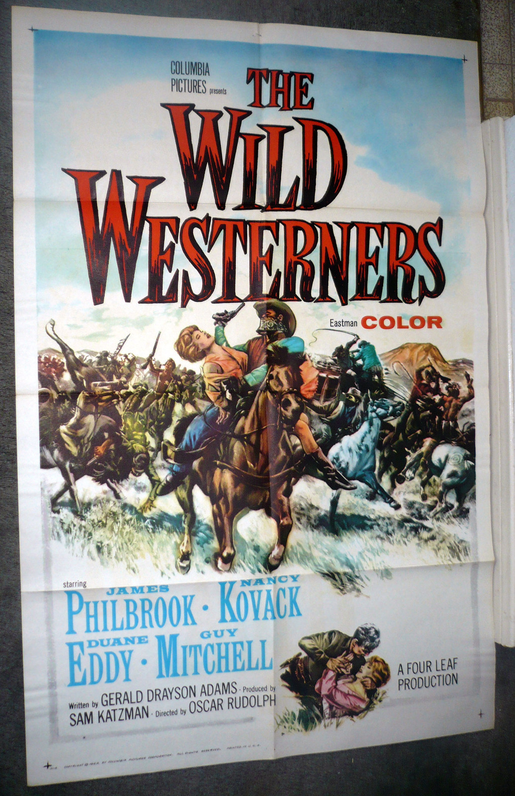 DUANE EDDY/GUY MITCHELL orig 1962 movie poster LONE PINE CA/THE WILD WESTERNERS