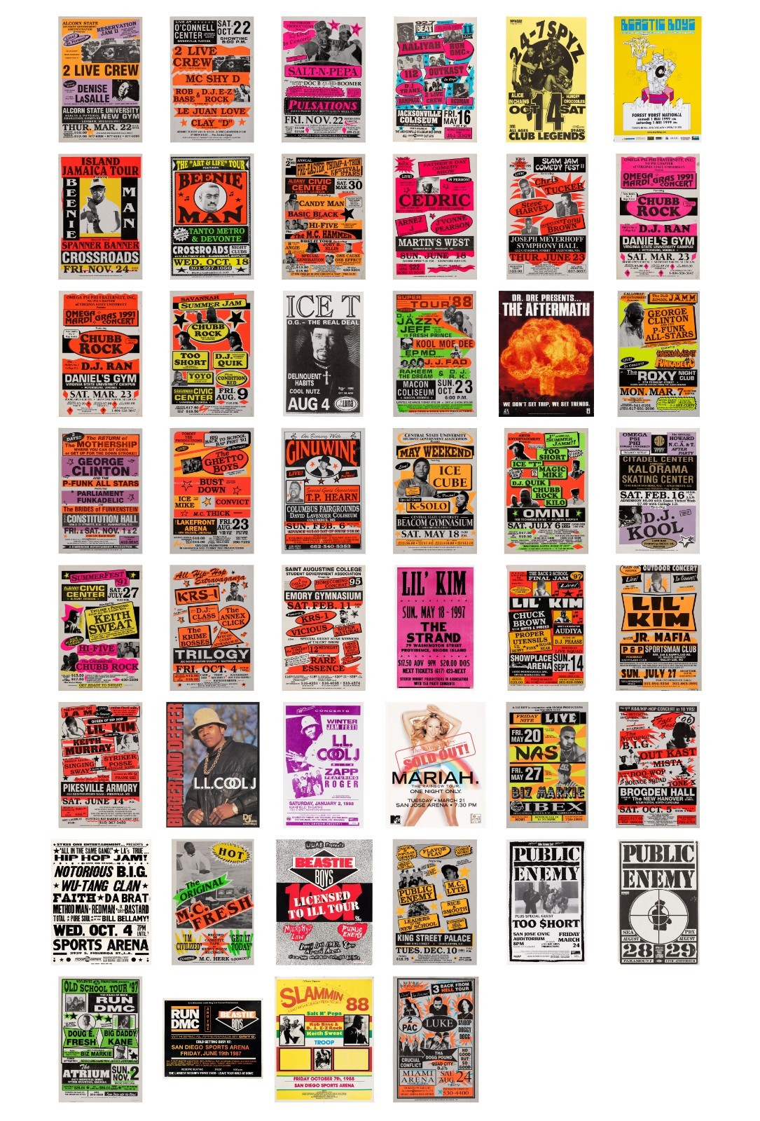 Lot (92) 1988-2000 Hip-Hop 13 x 19 Reproduction Concert & Promo Posters