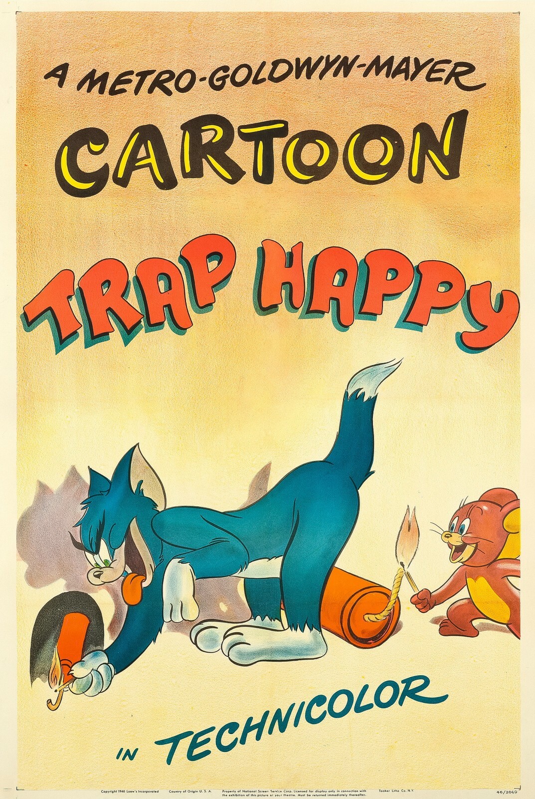 Tom and Jerry movie poster : 11 x 17 inches : Trap Happy