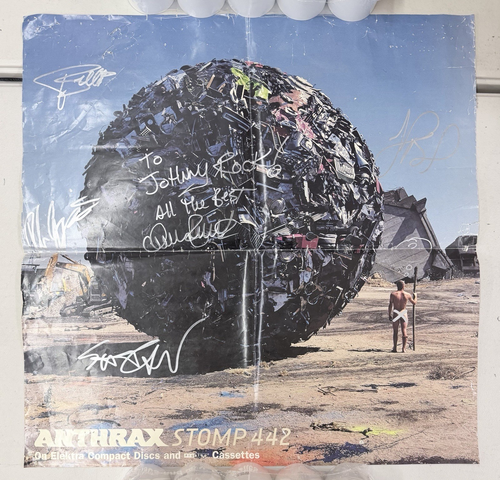 Anthrax Promotional Concert Poster With Signatures Silver Ink