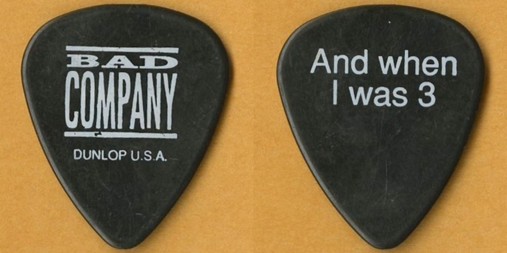 Bad Company 1992 Here Comes Trouble concert tour (And when I was 3) Guitar Pick