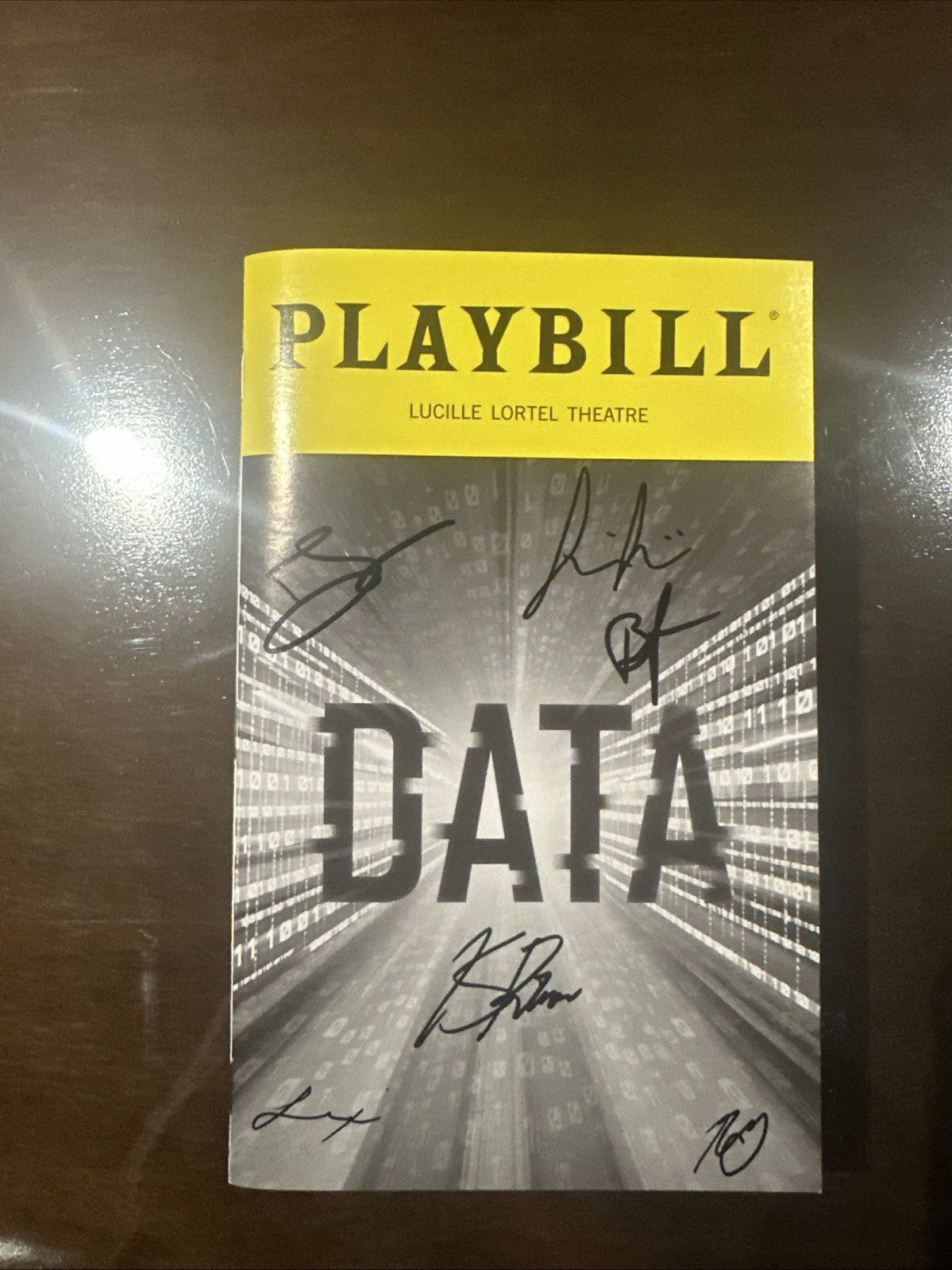 DATA cast signed Playbill Brandon Flynn Karan Brar Justin H. Min
