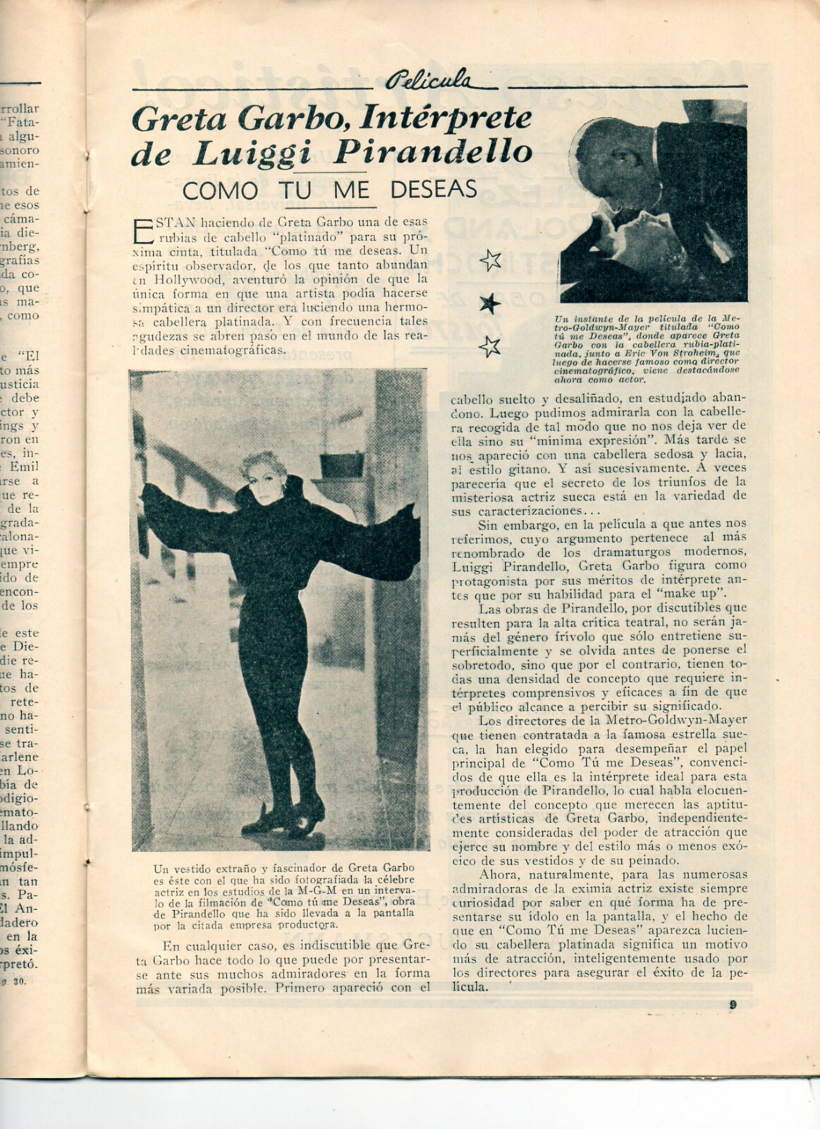 BILLIE DOVE on cover of PELICULA July 1932 URUGUAY Magazine #13 RARE