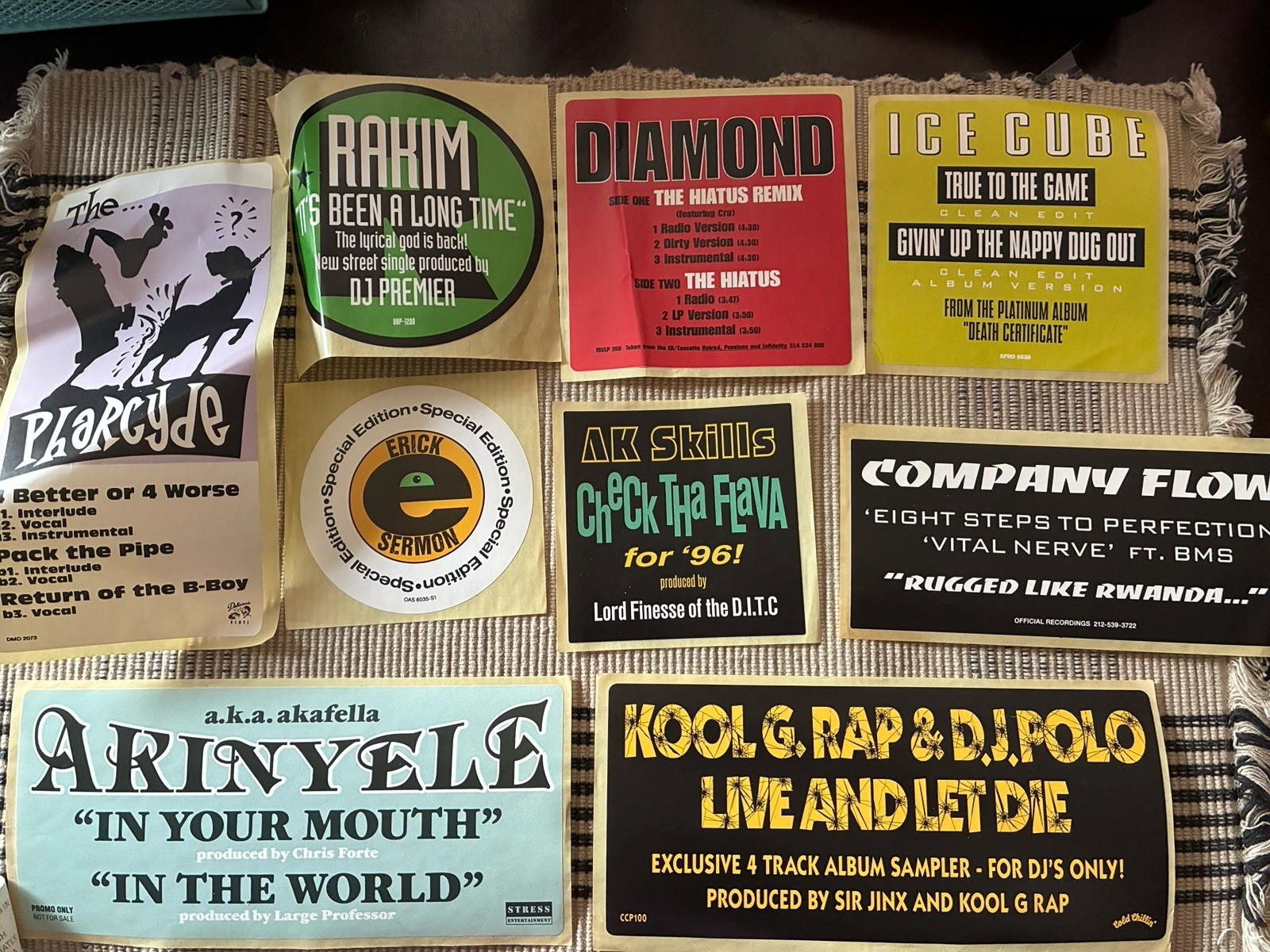 90’s Hip Hop Promo Sticker Set Pharcyde Rakim Kool G Rap Erick Sermon Reprints