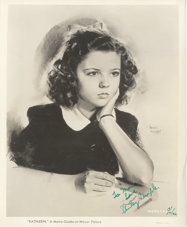 Shirley Temple Autograph Signed Original 8×10 Photo Kathleen 1942 Inscribed