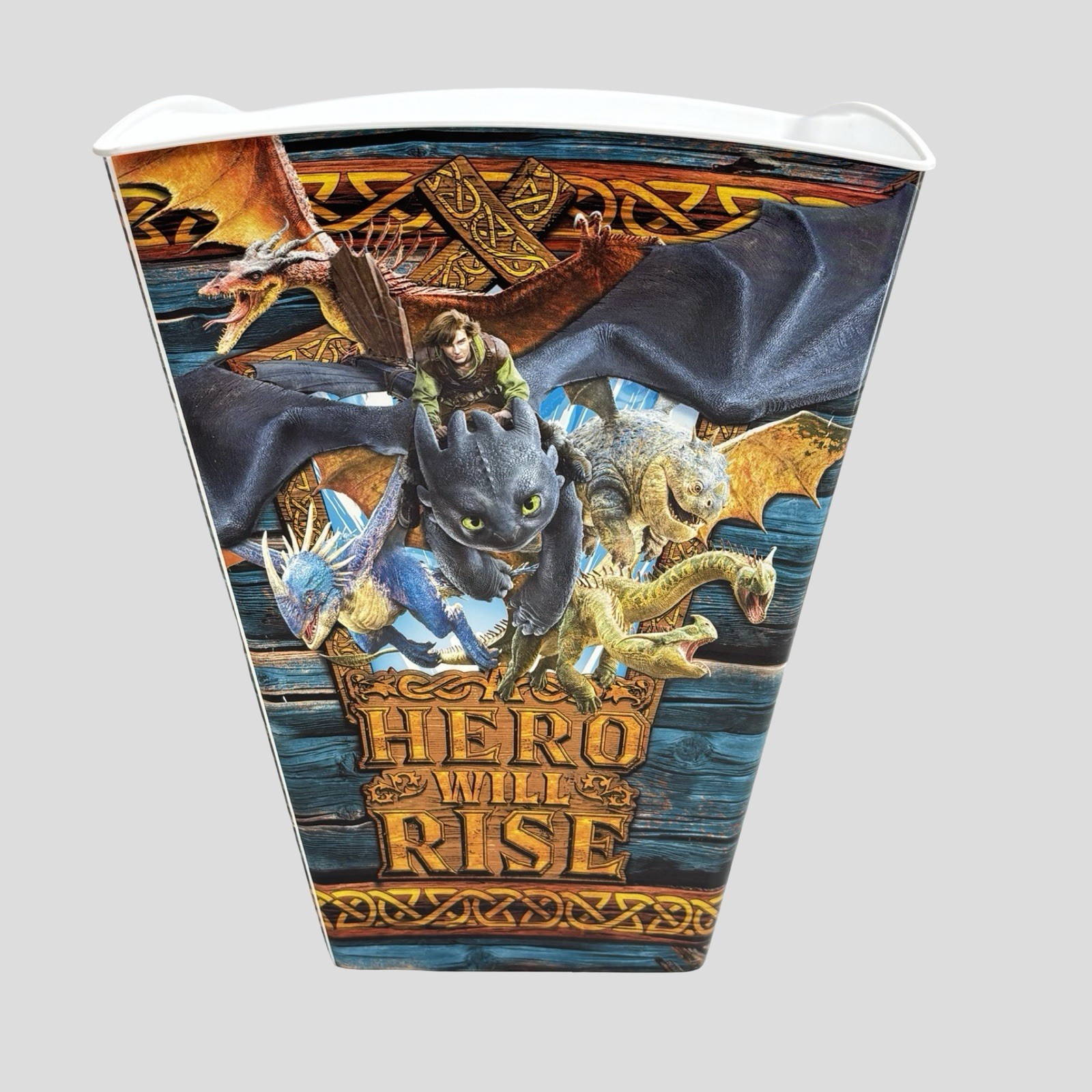How to Train Your Dragon Popcorn Bucket Plastic Dreamworks Trash Can Hero Rise