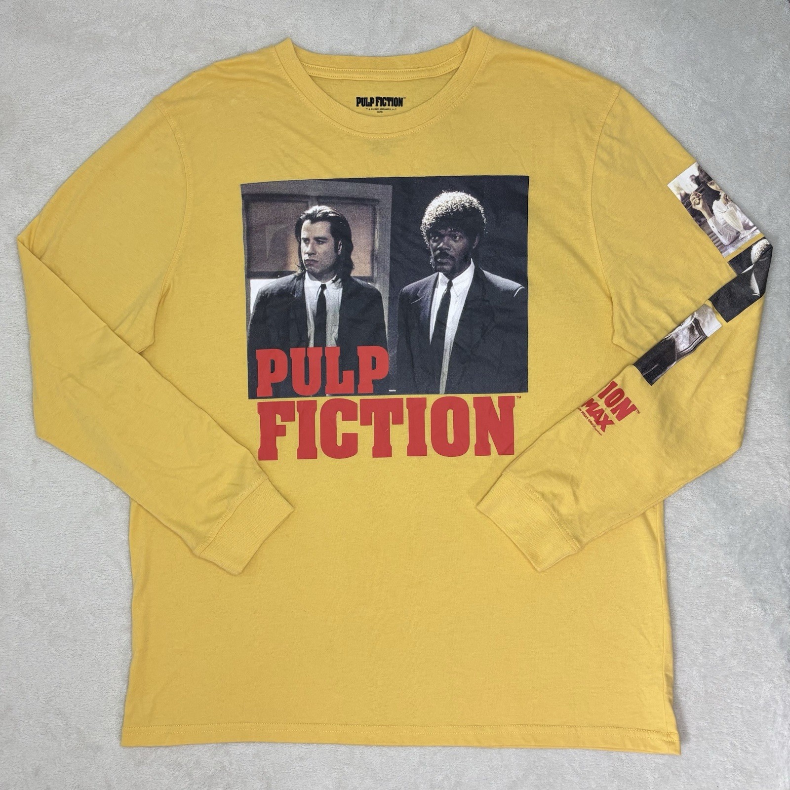 Men’s Pulp Fiction Yellow Graphic Long Sleeve T-Shirt Size Large (42-44)