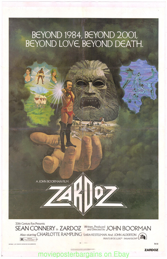 ZARDOZ MOVIE POSTER Original 1974 Linenbacked 27×41 Fine Condition SEAN CONNERY