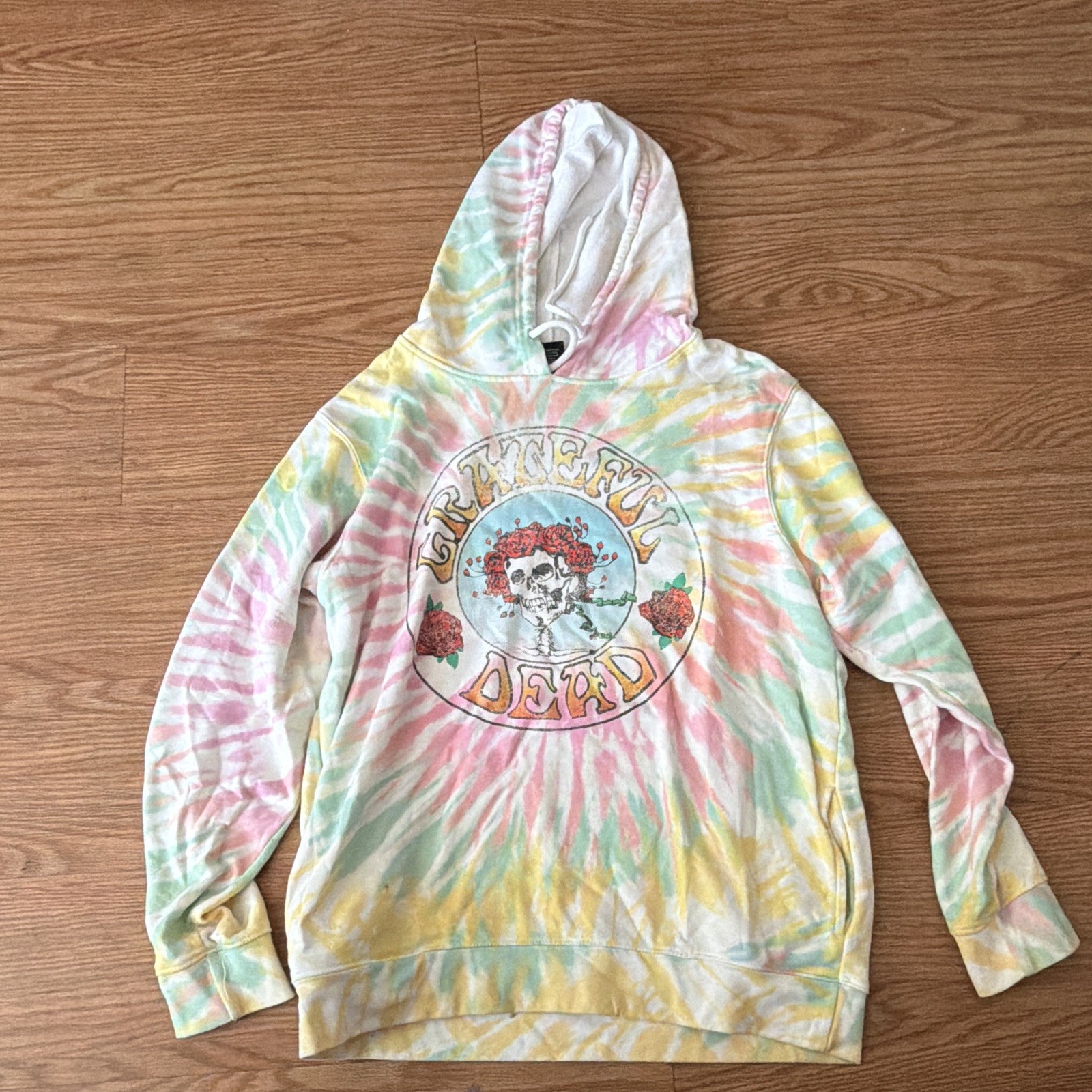 Grateful Dead Tie-Dye Pullover Hoodie Sweatshirt, Size L (42/44)