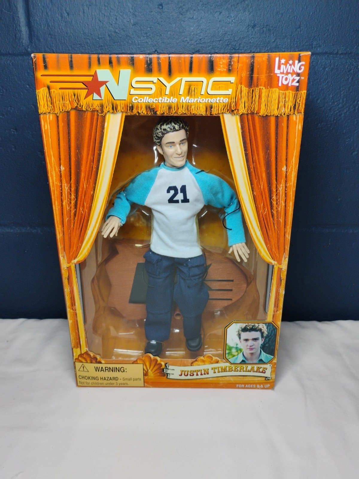 NSYNC Justin Timberlake Collectible Marionette Doll Living Toyz 2000 New In Box