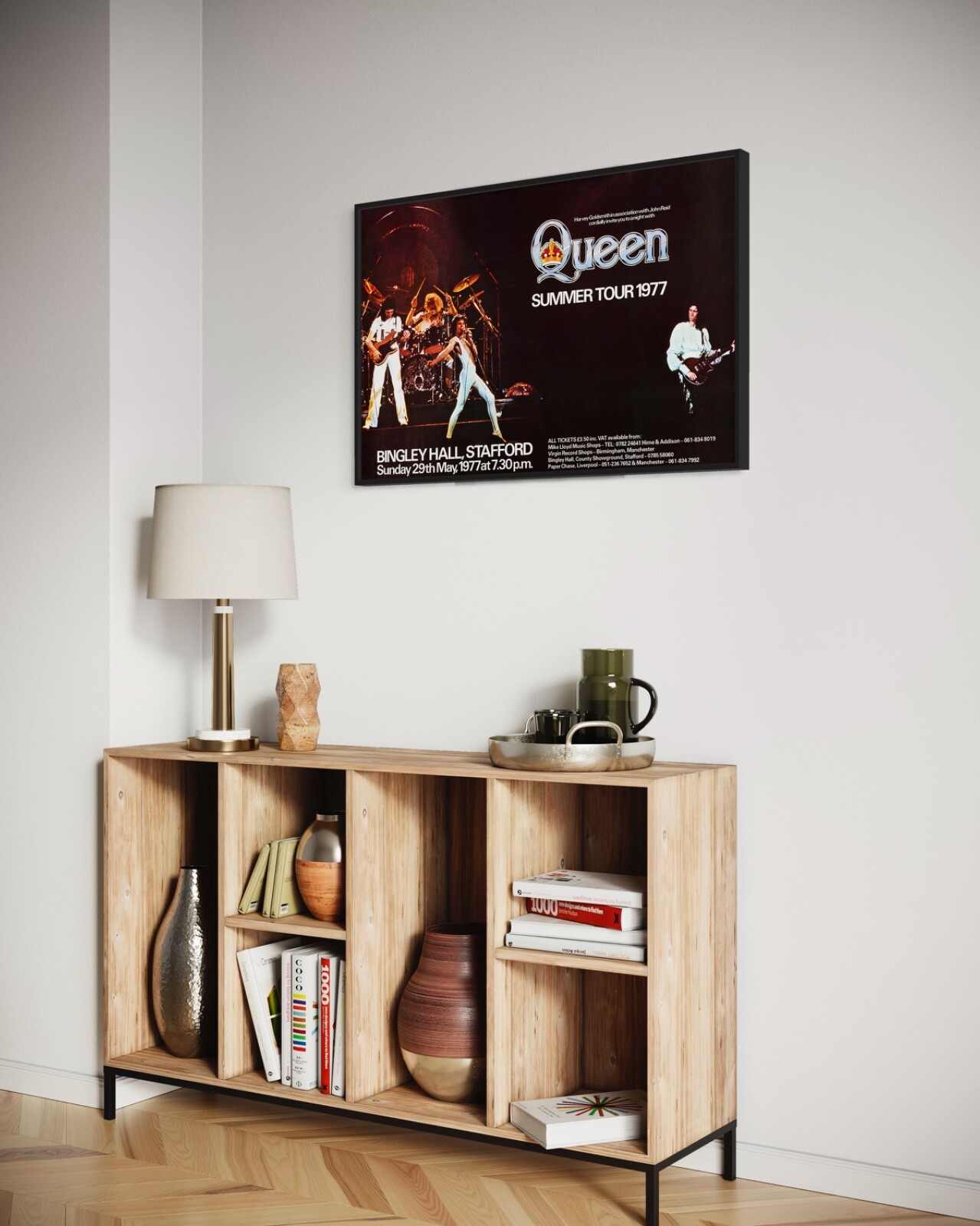 QUEEN “Summer Tour 1977″ Bingley Hall Stafford, UK Concert Poster, 25¼”x38½”
