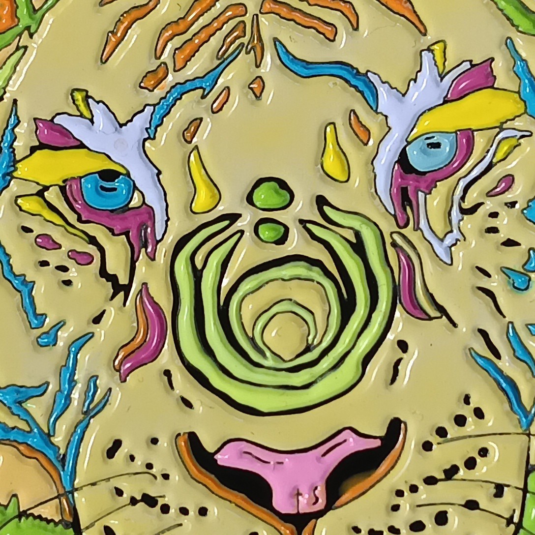 Bassnectar Enamel Tiger Pin 2.5 Inches Double Back