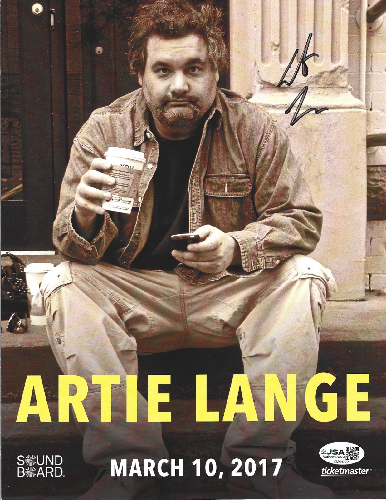 Artie Lange SIGNED Comedy Show Promo Photo #1 JSA COA Autograph Howard Stern