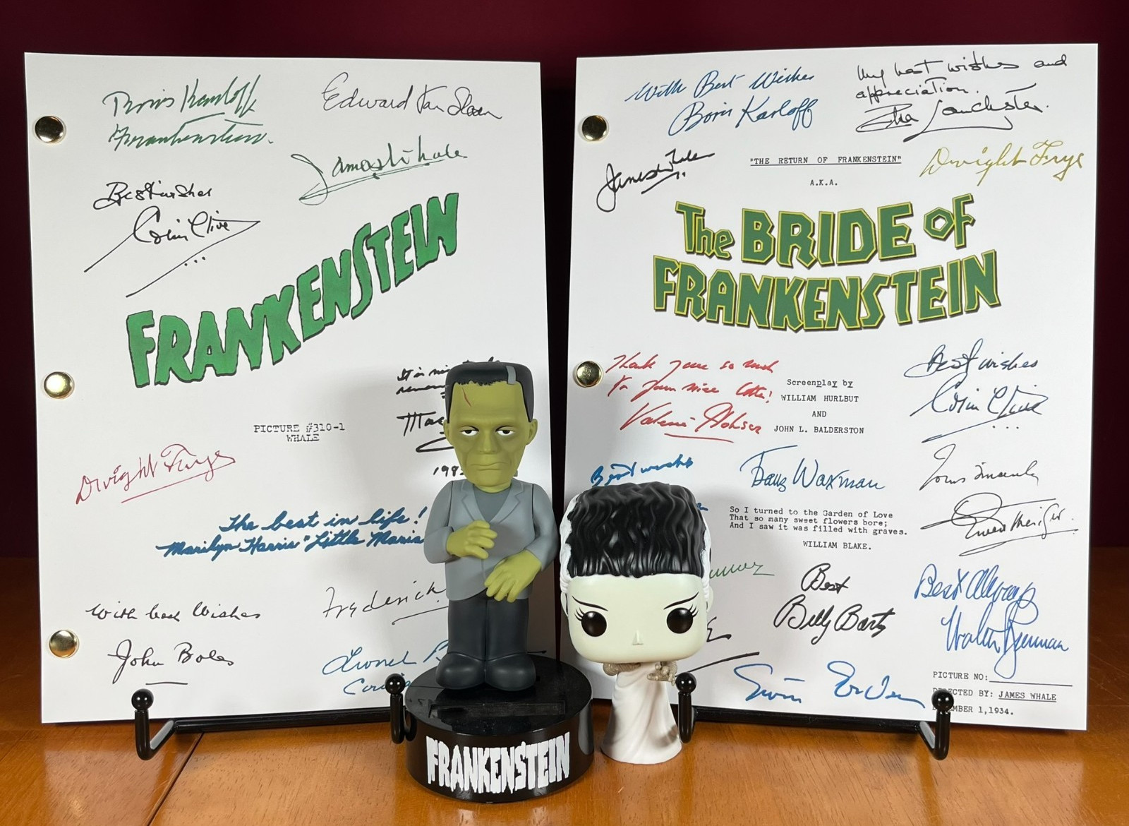 Frankenstein & Bride of Frankenstein Scripts Signed- Autograph Reprints