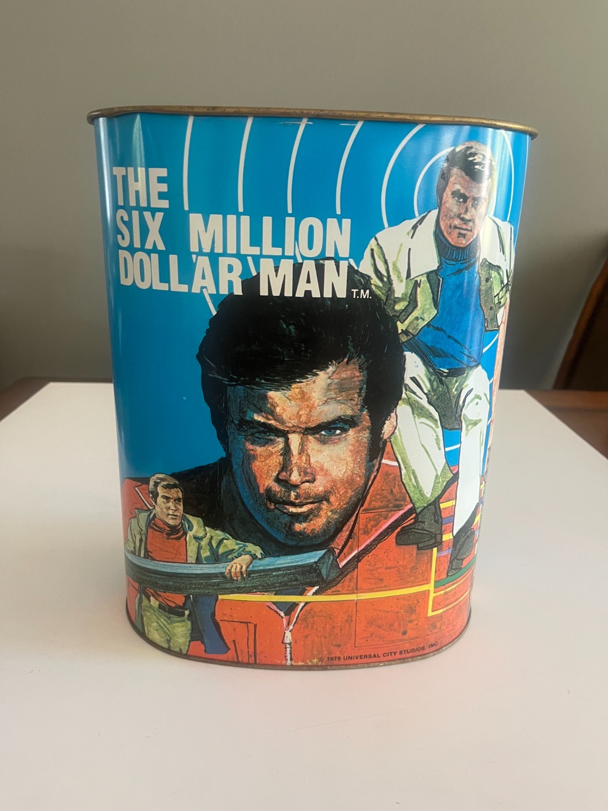 Original 1976 Six Million Dollar Man Trash Can