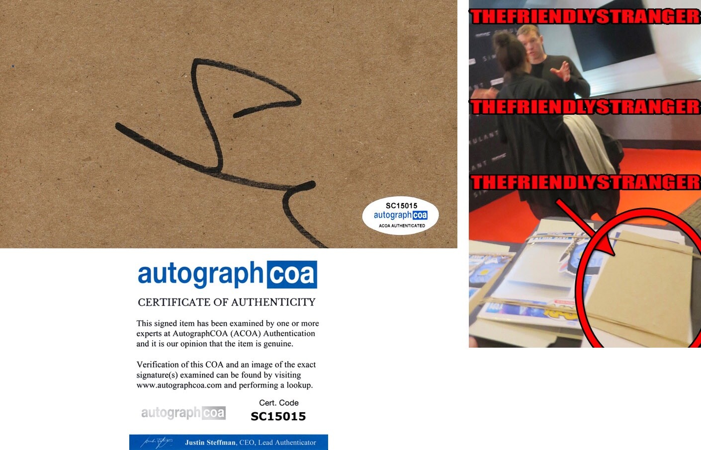 Sam Worthington signed 3×6 Chipboard Cardboard EXACT PROOF Avatar ACOA COA