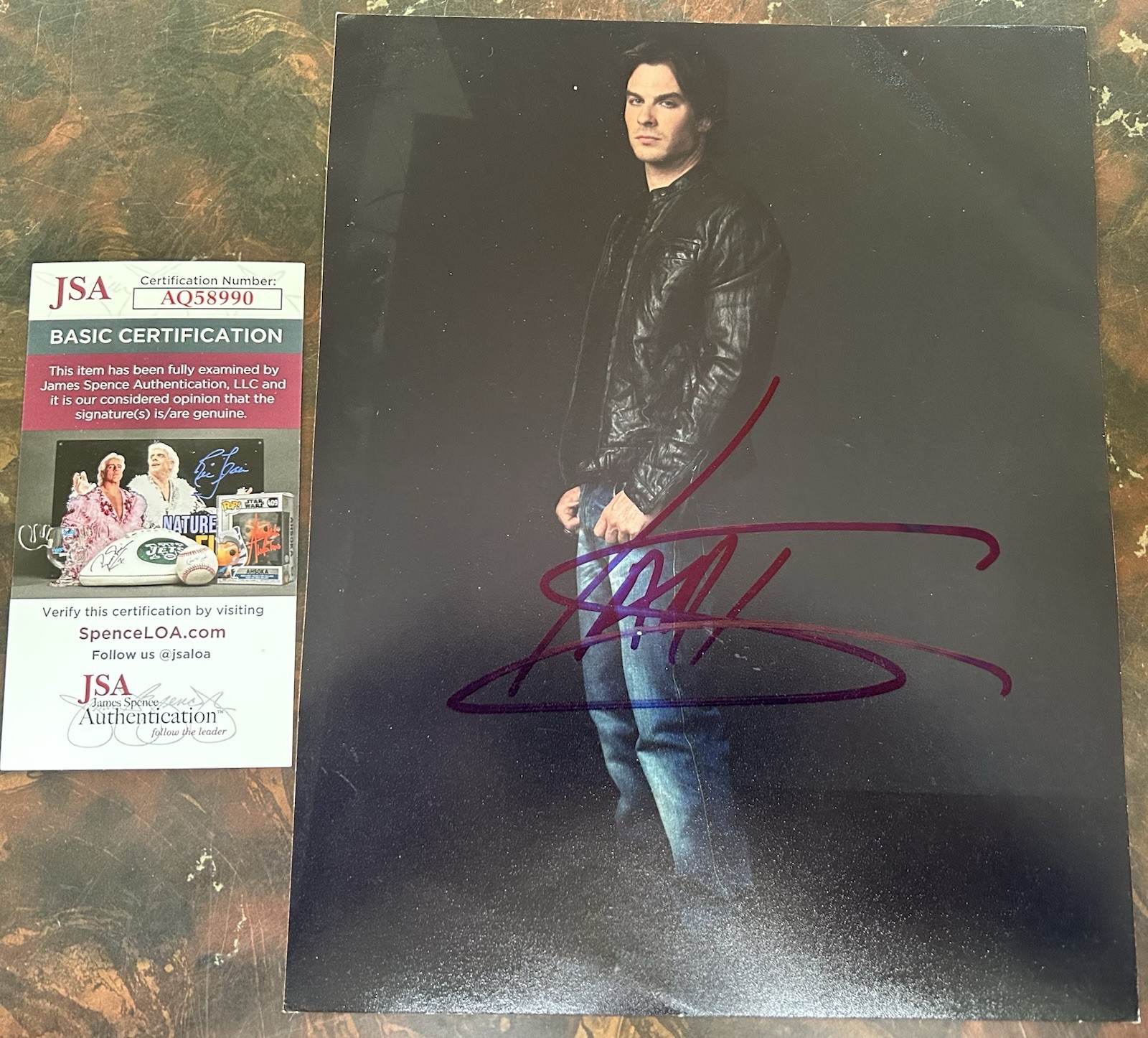 Ian Somerhalder Signed Autograph Vampire Diaries Damon Salvatore 8×10 Photo COA
