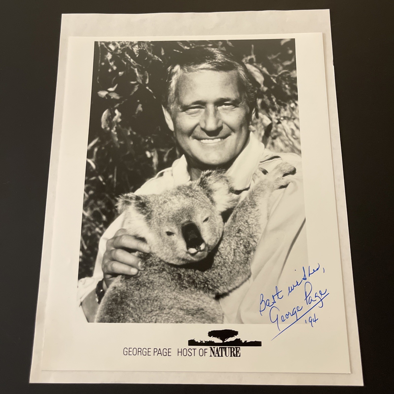 George Page, PBS Series ‘Nature’ 1982-1998: Signed Celebrity Photo 8×10 In / KSK