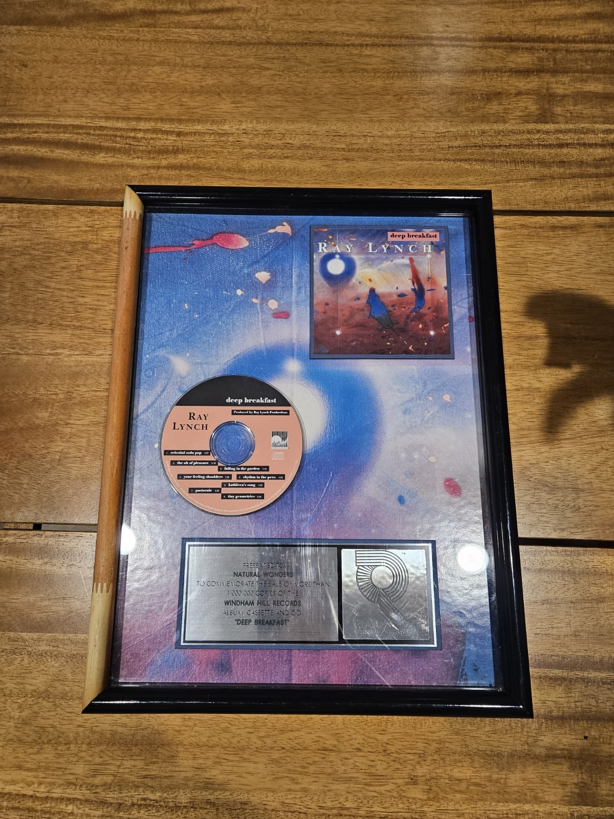 RIAA CERTIFIED SALES AWARD RAY LYNCH 1M SALES WINDHAM HILL RECORDS