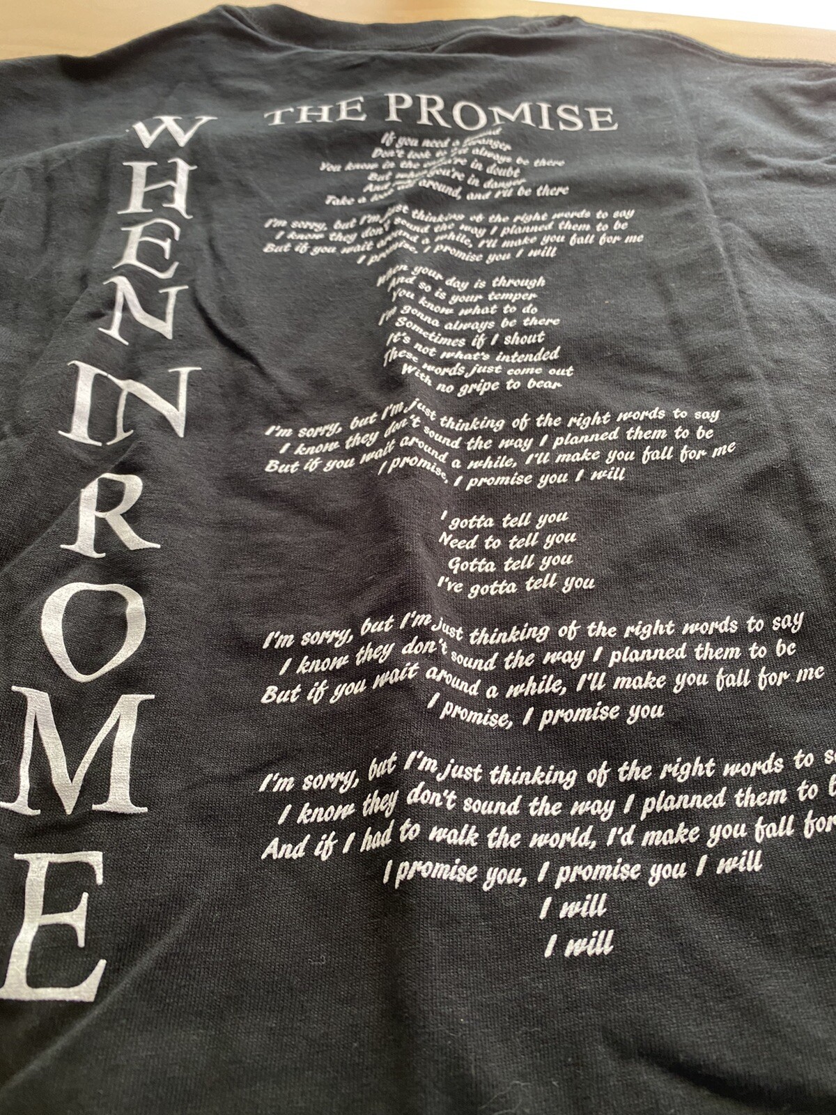 (Rare) 2016 WHEN IN ROME (The Promise) Authentic Concert T Shirt Small w/TICKET