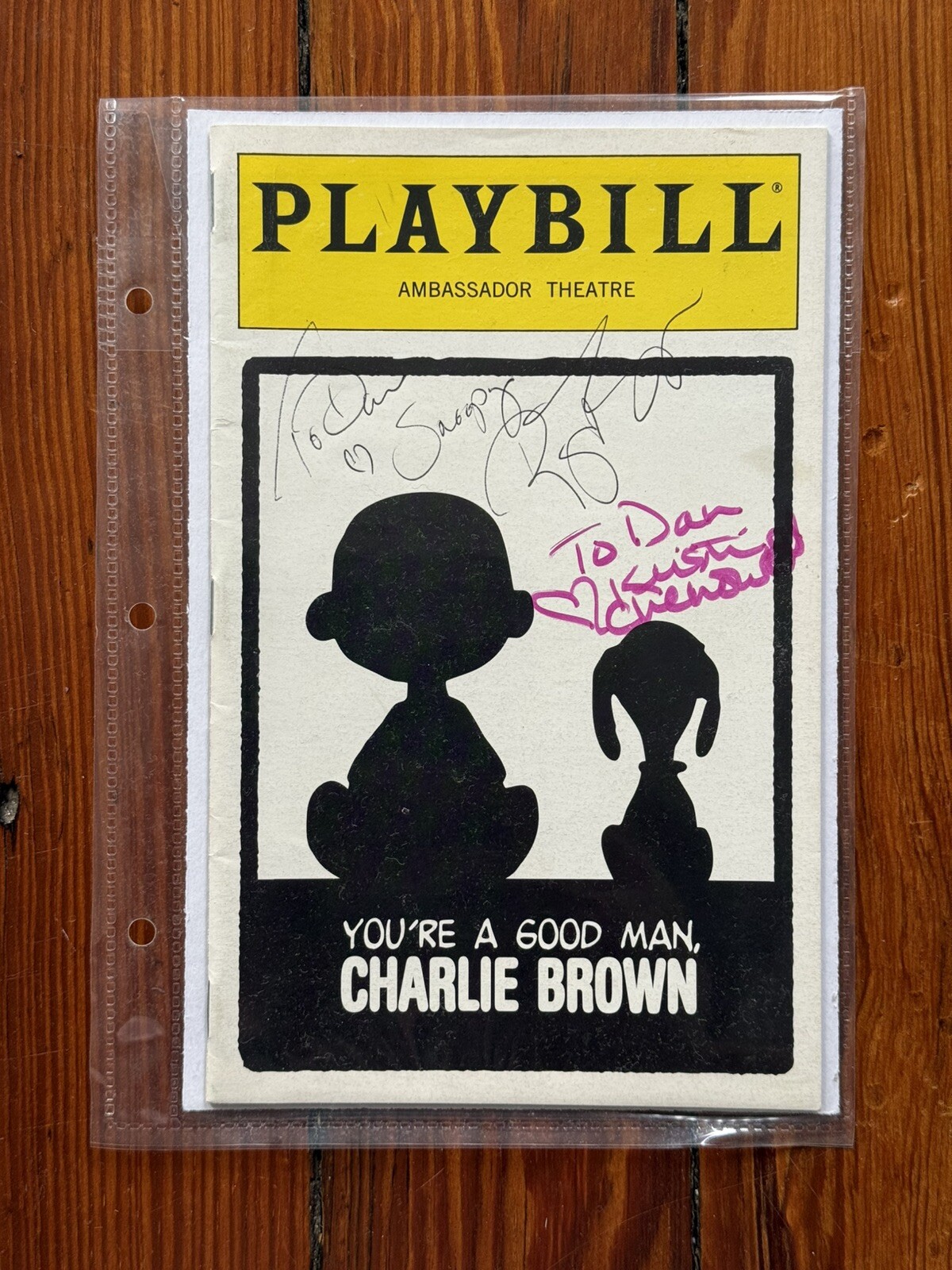 You’re A Good Man Charlie Brown Playbill Signed By Kristin Chenoweth Roger Bart
