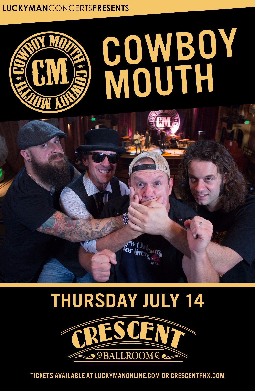 COWBOY MOUTH 2016 PHOENIX CONCERT TOUR POSTER – Alt/Album-oriented/Roots Rock