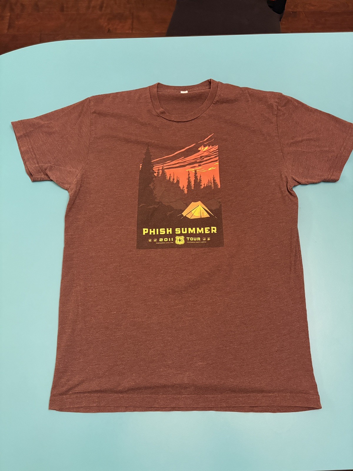 Phish Summer Tour 2011 T Shirt Mens Size Small brown