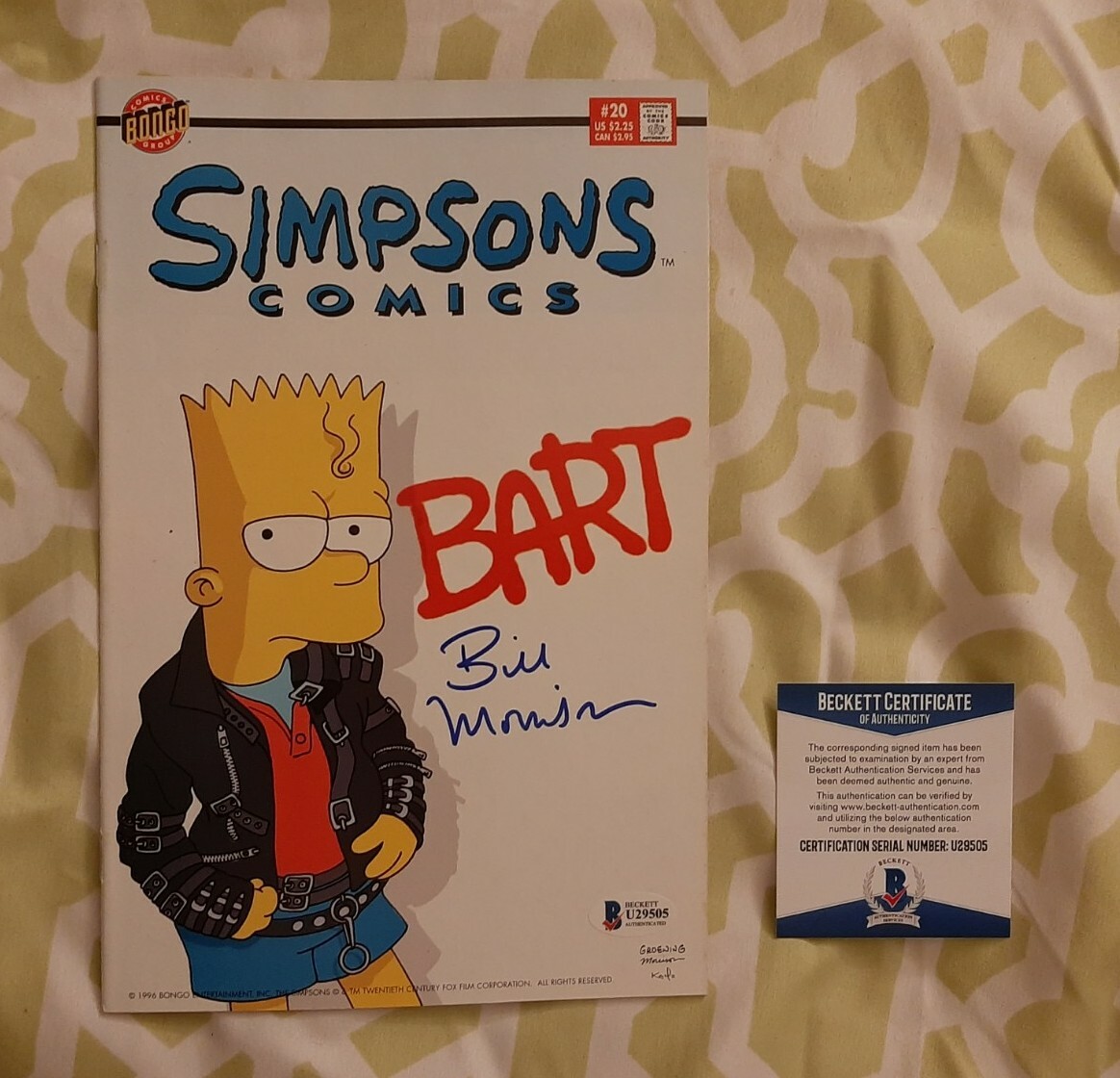Bill Morrison signed autographed Simpsons Comic Book Beckett BAS COA #U29505