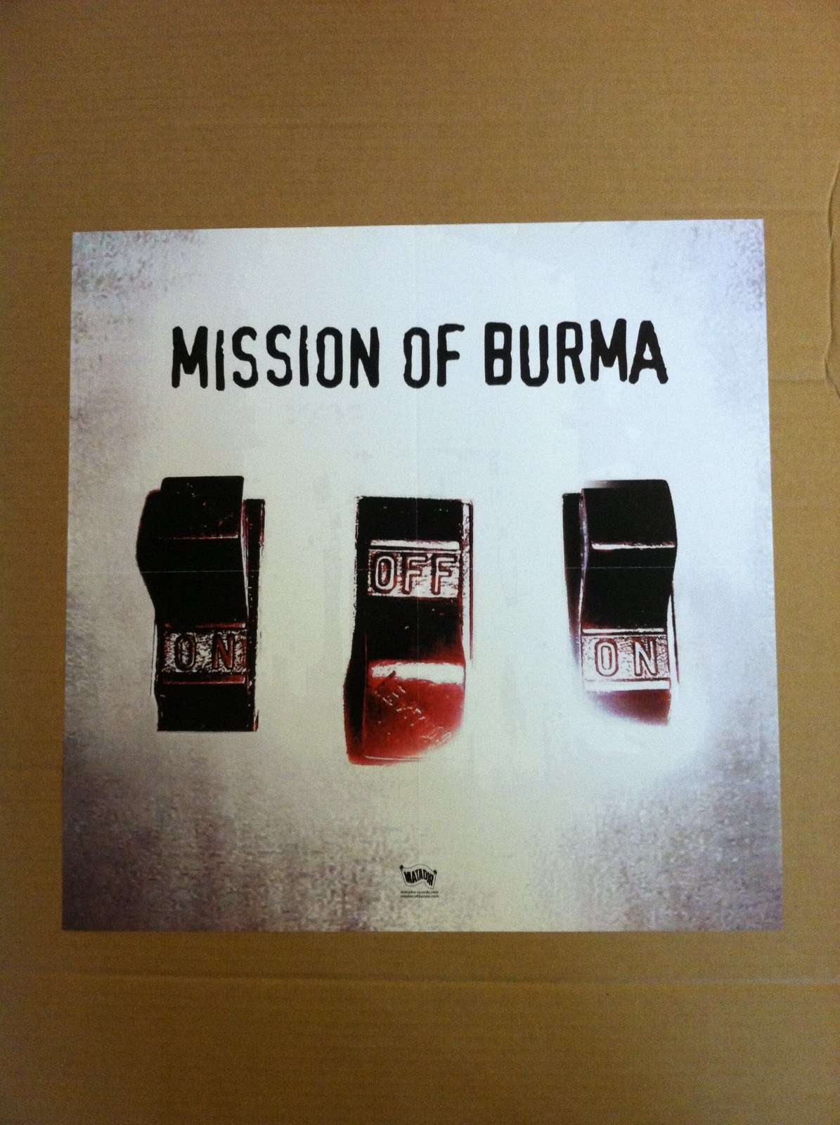 MISSION OF BURNA 2004 Retail PROMO POSTER for On off On CD USA 18×18 onoffon