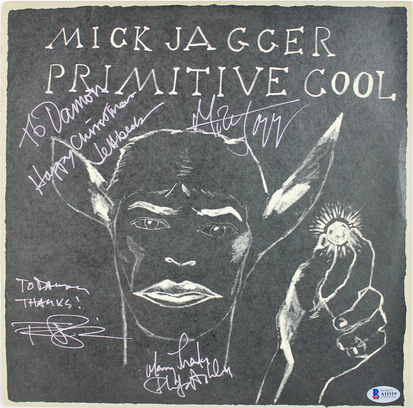MICK JAGGER AND JEFF BECK PRIMITIVE COOL SIGNED ALBUM INCLUDES W/BECKETT COA