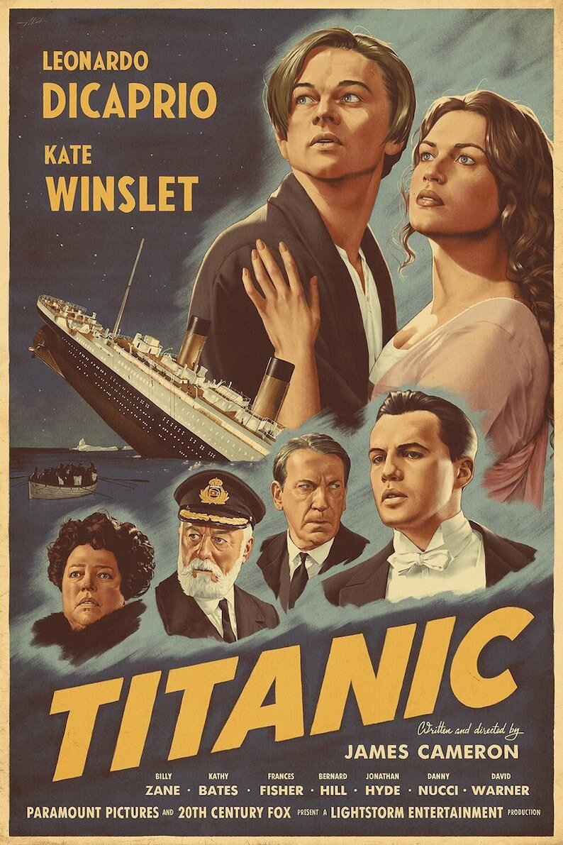 Dicaprio Titanic Movie Poster Print 17 X 12 Reproduction