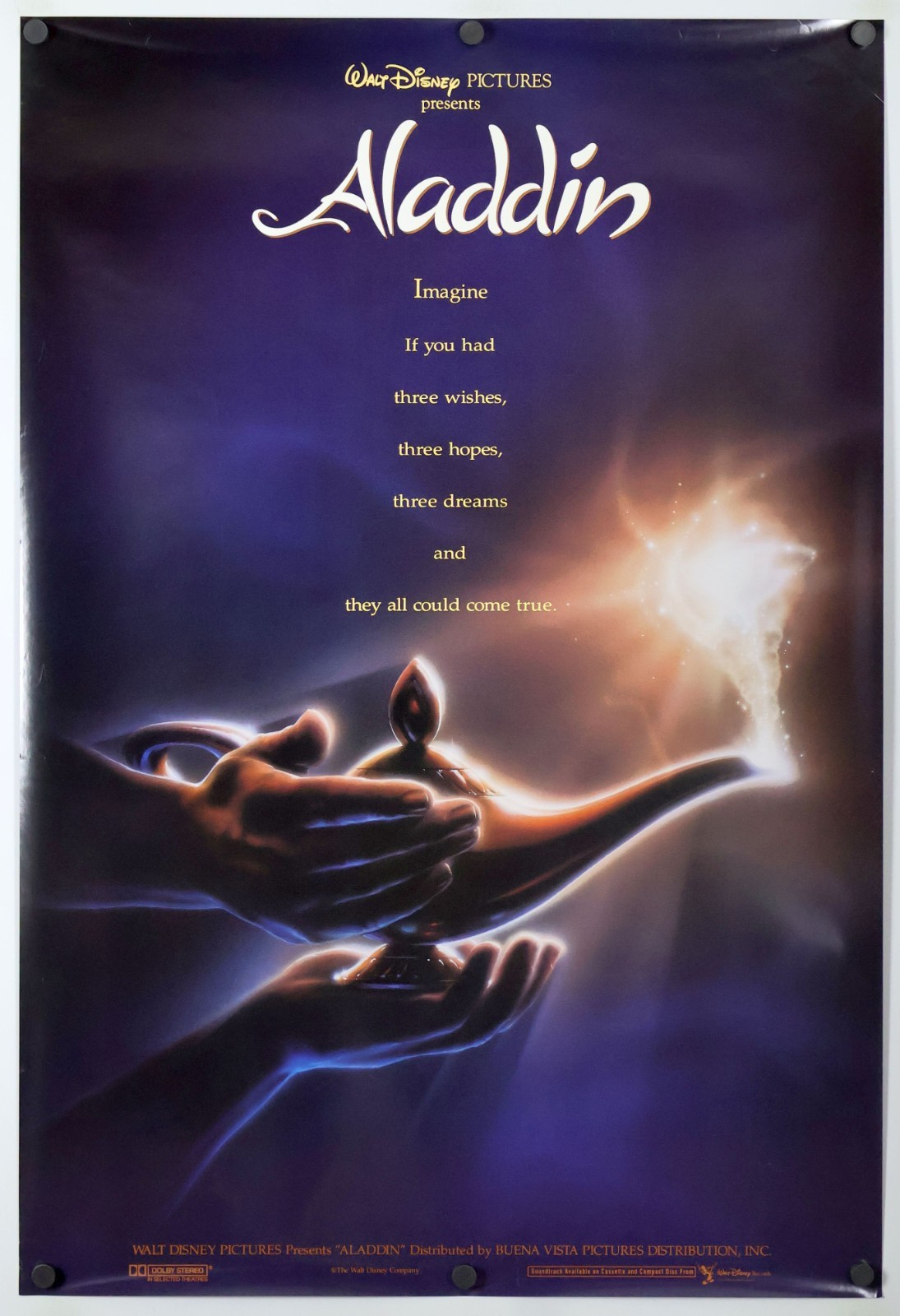 Aladdin original DS movie poster D/S 27×41 Disney Animation Adv John Alvin EX