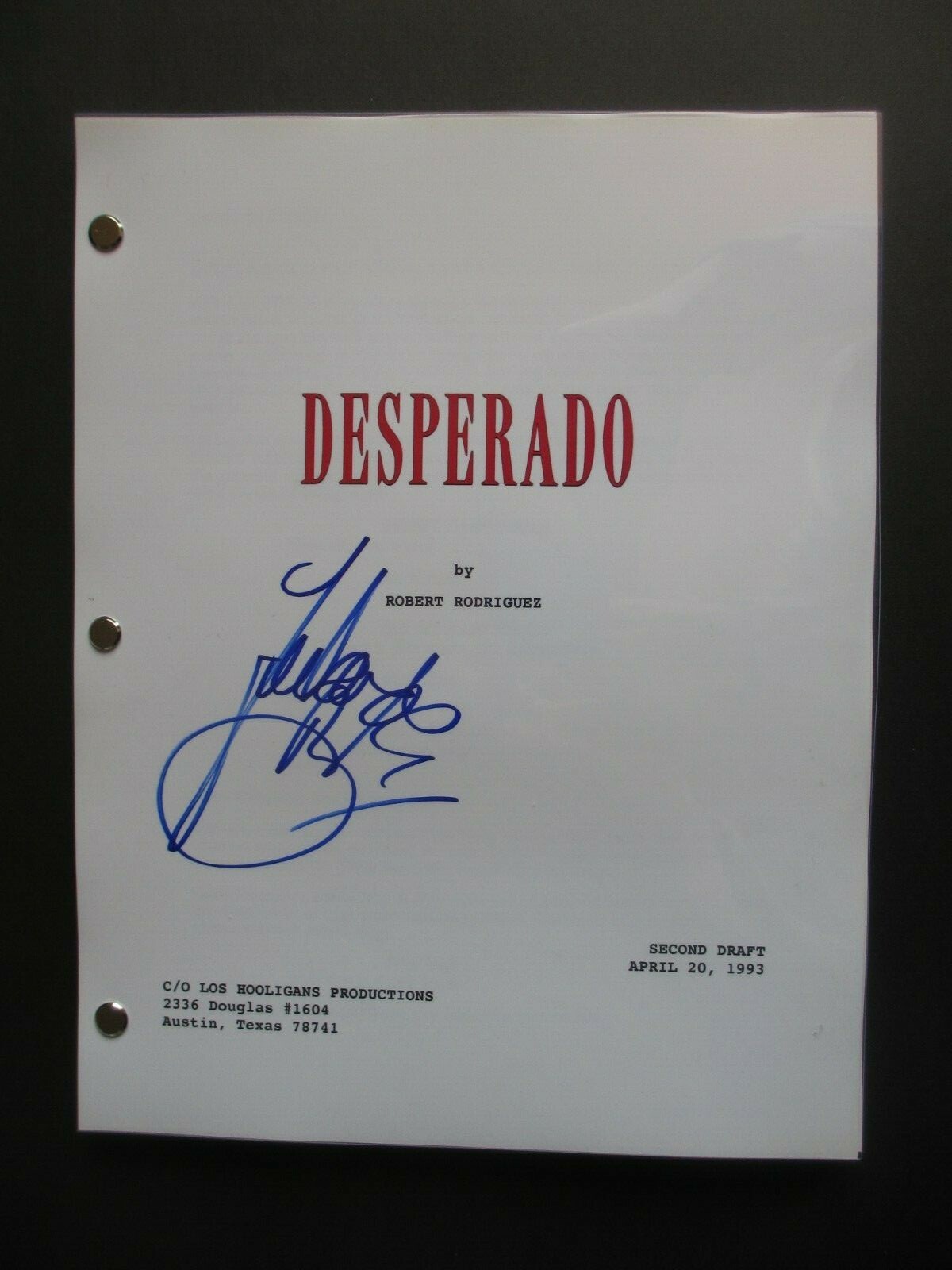 ANTONIO BANDERAS SIGNED DESPERADO FULL SCRIPT DC/COA RARE FULL SIGNATURE
