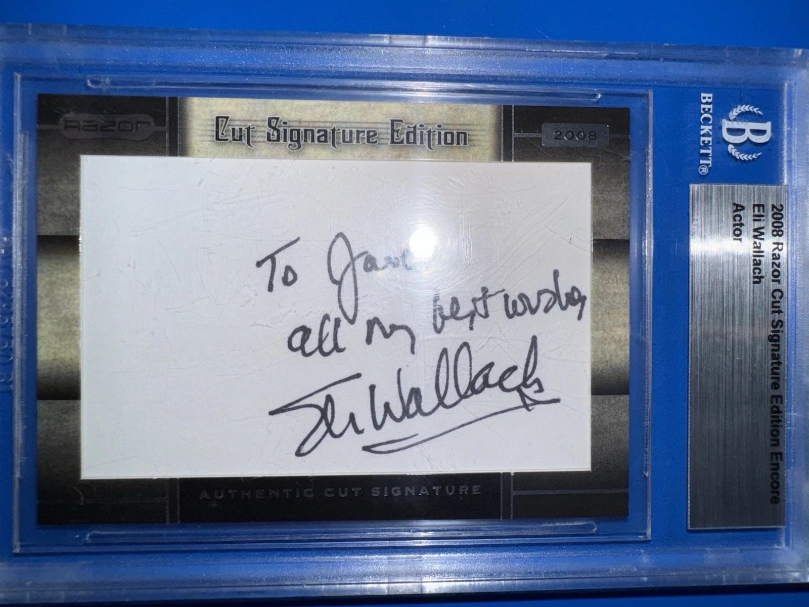 2008 RAZOR CUT SIGNATURES ELI WALLACH AUTOGRAPH “The GOOD The BAD And The UGLY”