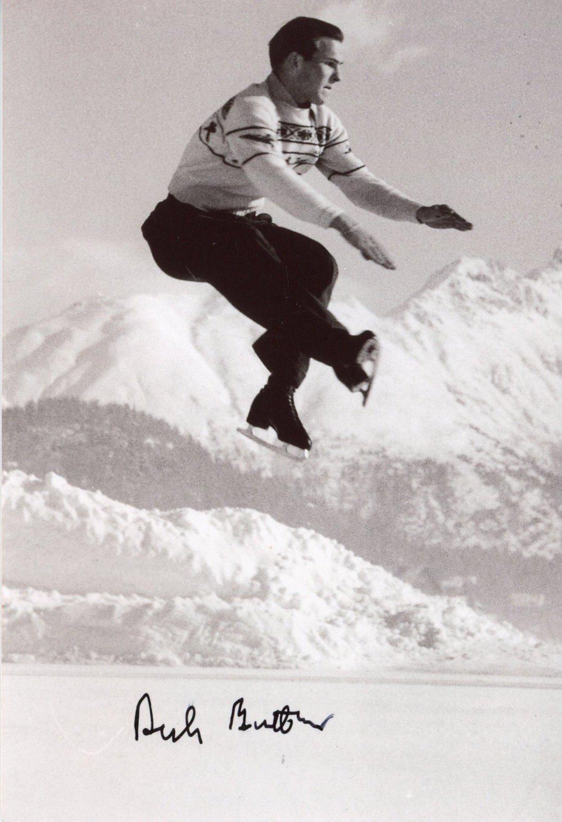 Dick Button AUTOGRAPH Signed Olympic Figure Skating Autographed 4×6 Photo ACOA