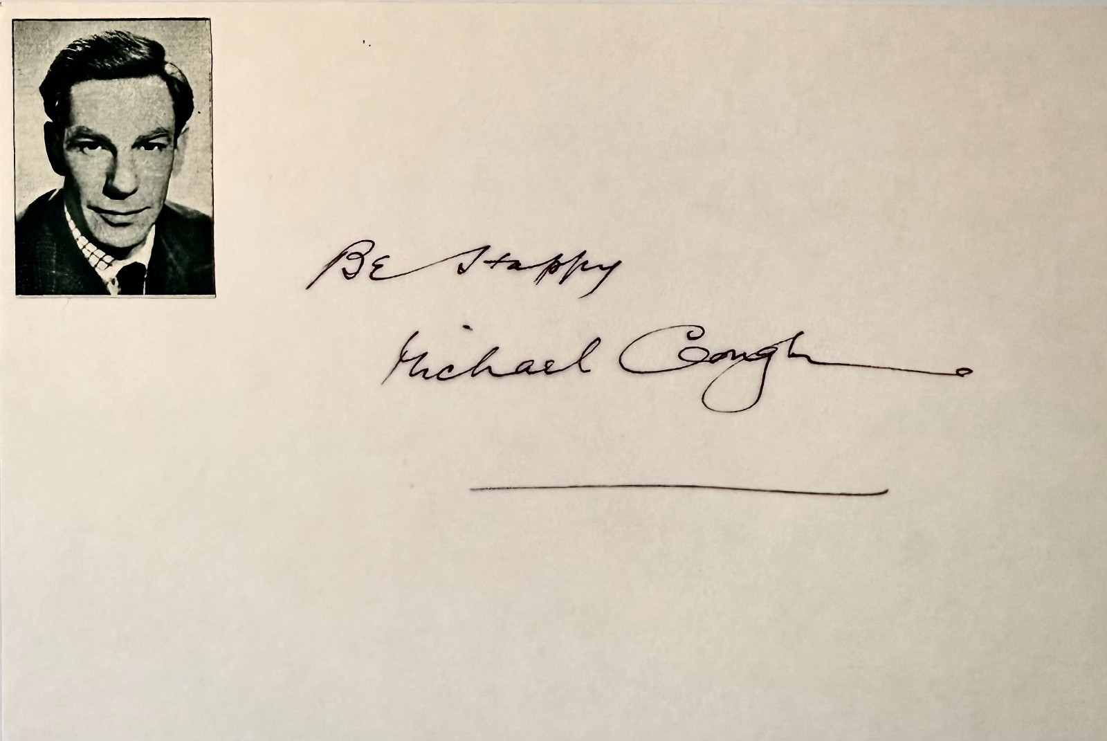 MICHAEL GOUGH Signed Autograph 4×6 INDEX CARD Horros of the Black Museum DRACULA