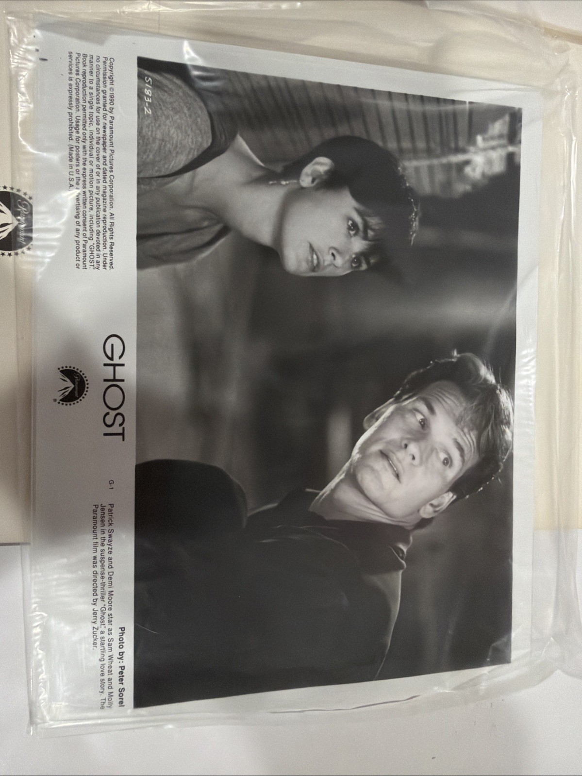 “Ghost” 199O Press Kit With 13 Photos, Featuring Patrick Swayze And Demi Moore