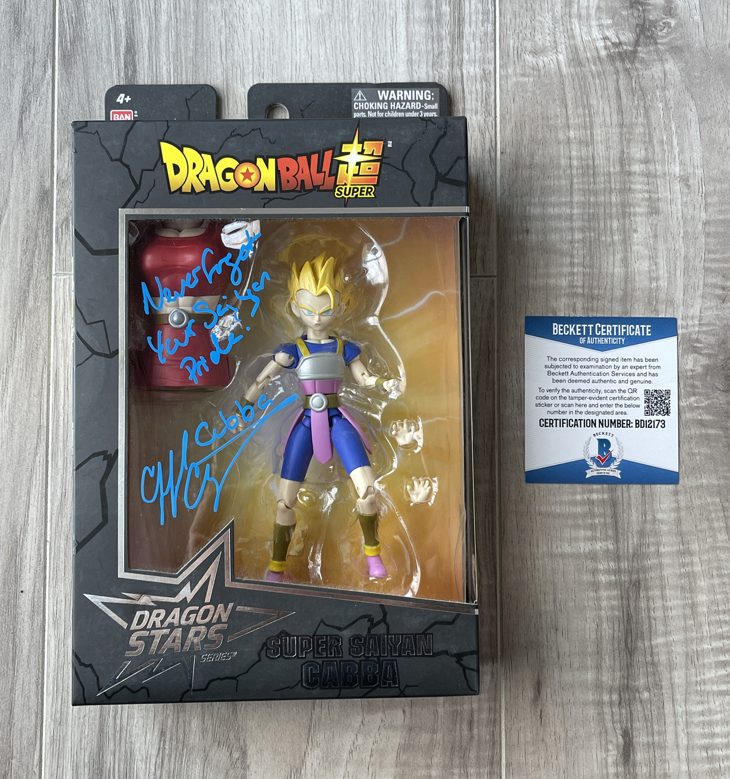 Clifford Chapin Signed Super Saiyan Cabba Dragon Ball Stars Figure Beckett COA 2