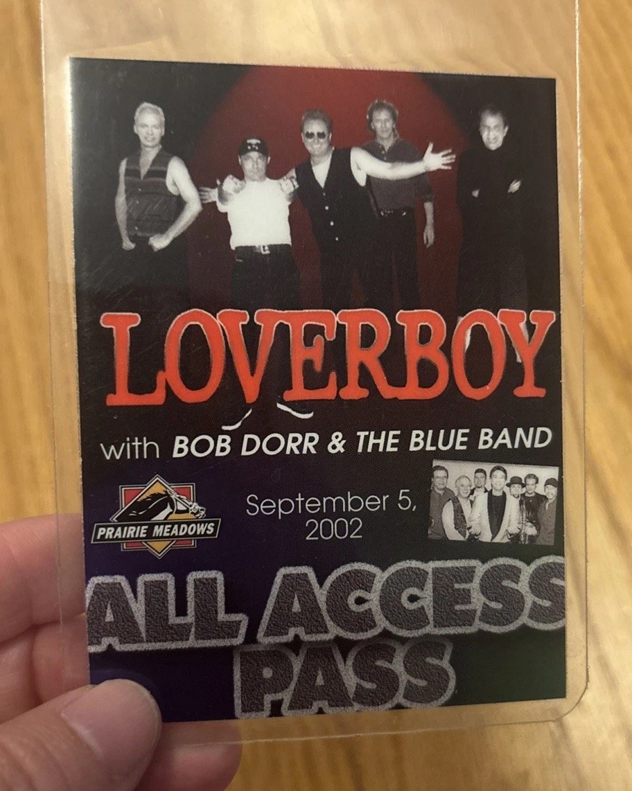 LoverBoy Concert All Access Stage Pass Prairie Meadows Altoona Iowa Backstage