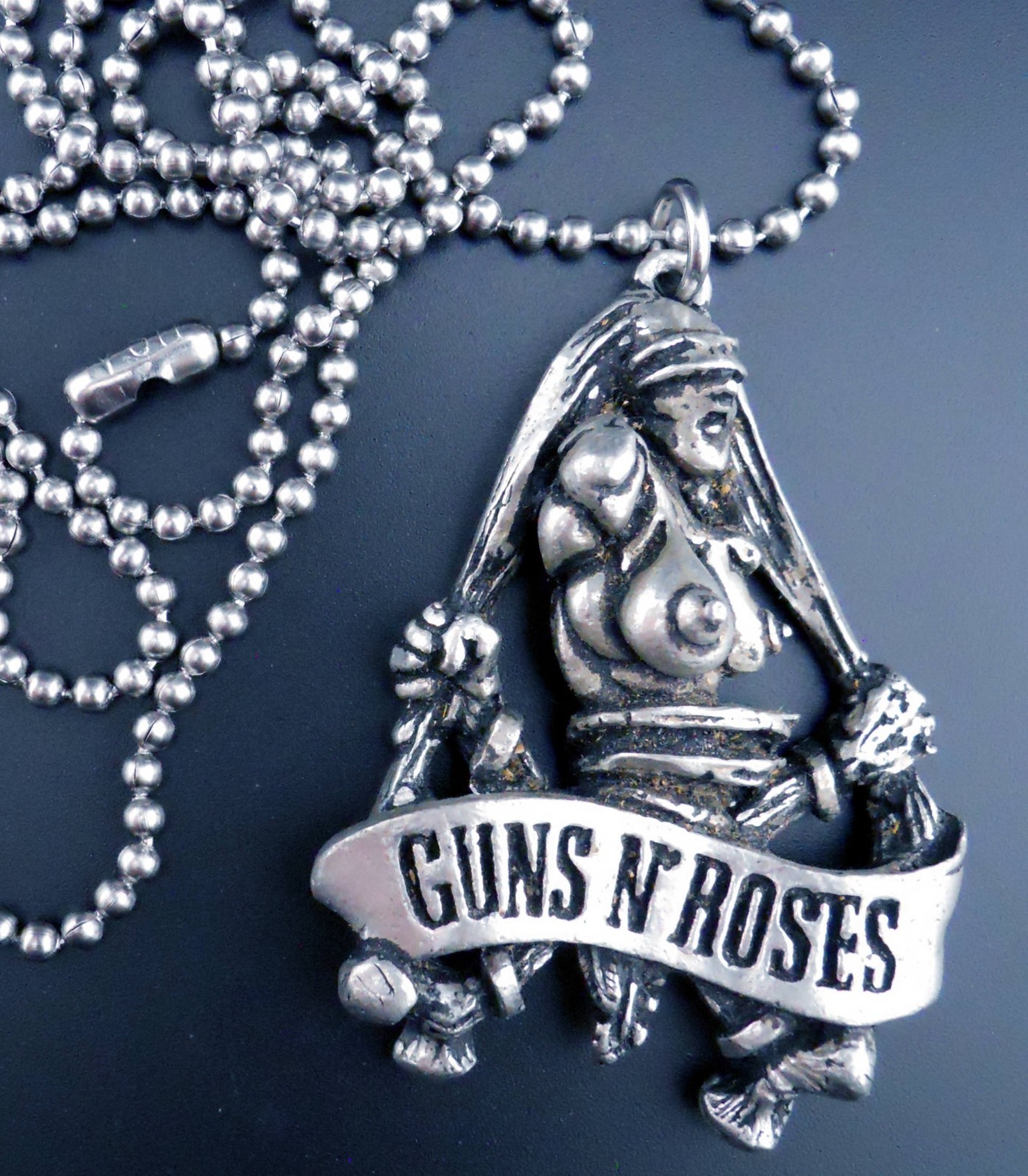 Guns N Roses Necklace Stainless Chain New GNR Pendant 1992 Tied Up
