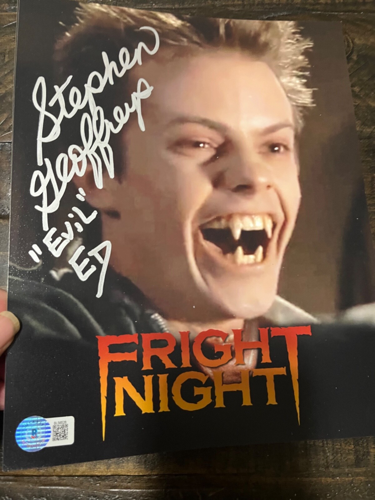 Autographed Stephen Geoffreys Evil Ed Photo Fright Night Becket Signed Auto