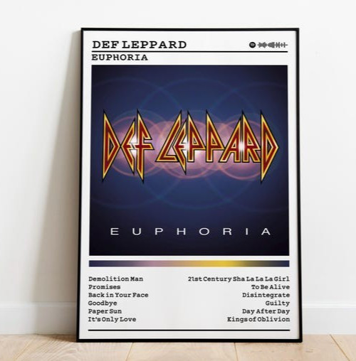 Def Leppard Euphoria Album Poster Rock Band Music Wall Art Print