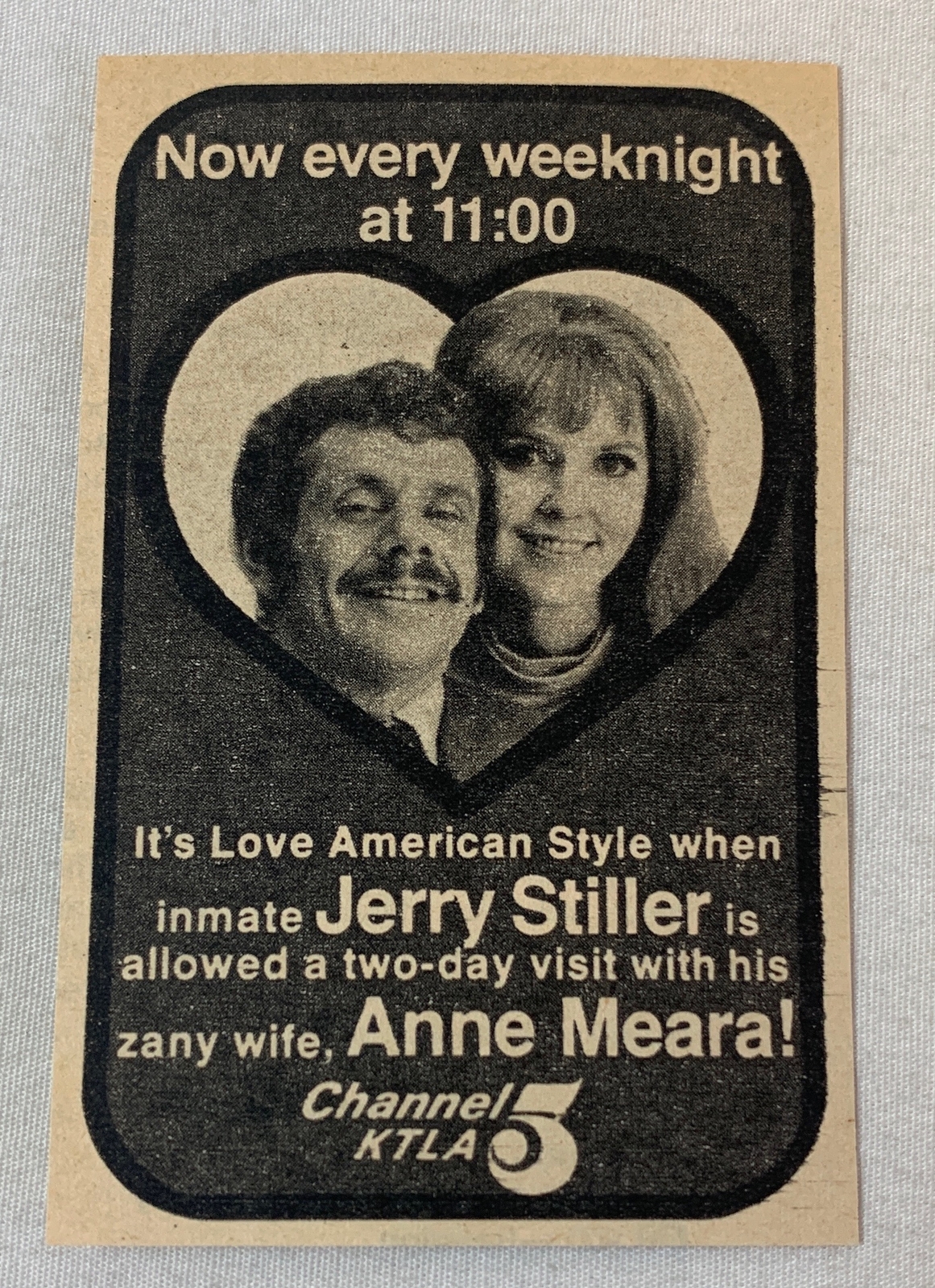 1976 small KTLA tv ad ~ LOVE AMERICAN STYLE Jerry Stiller, Anne Meara